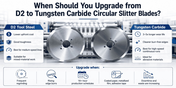 When Should You Upgrade from D2 to Tungsten Carbide Circular Slitter Blades?