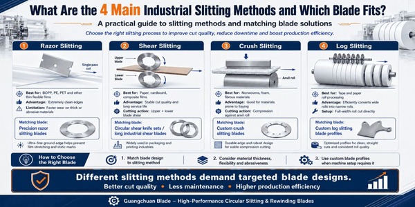 What Are the 4 Main Industrial Slitting Methods and Which Blade Fits?